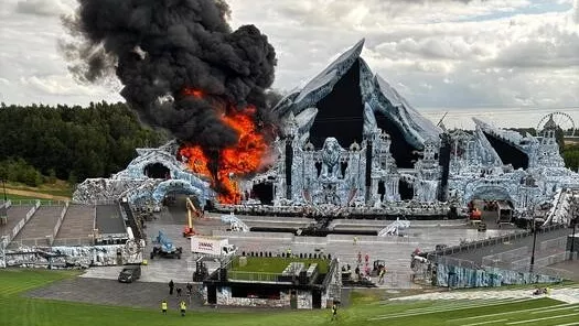 Incendiu puternic la festivalul Tomorrowland: scena principală arde, se aud explozii de artificii
