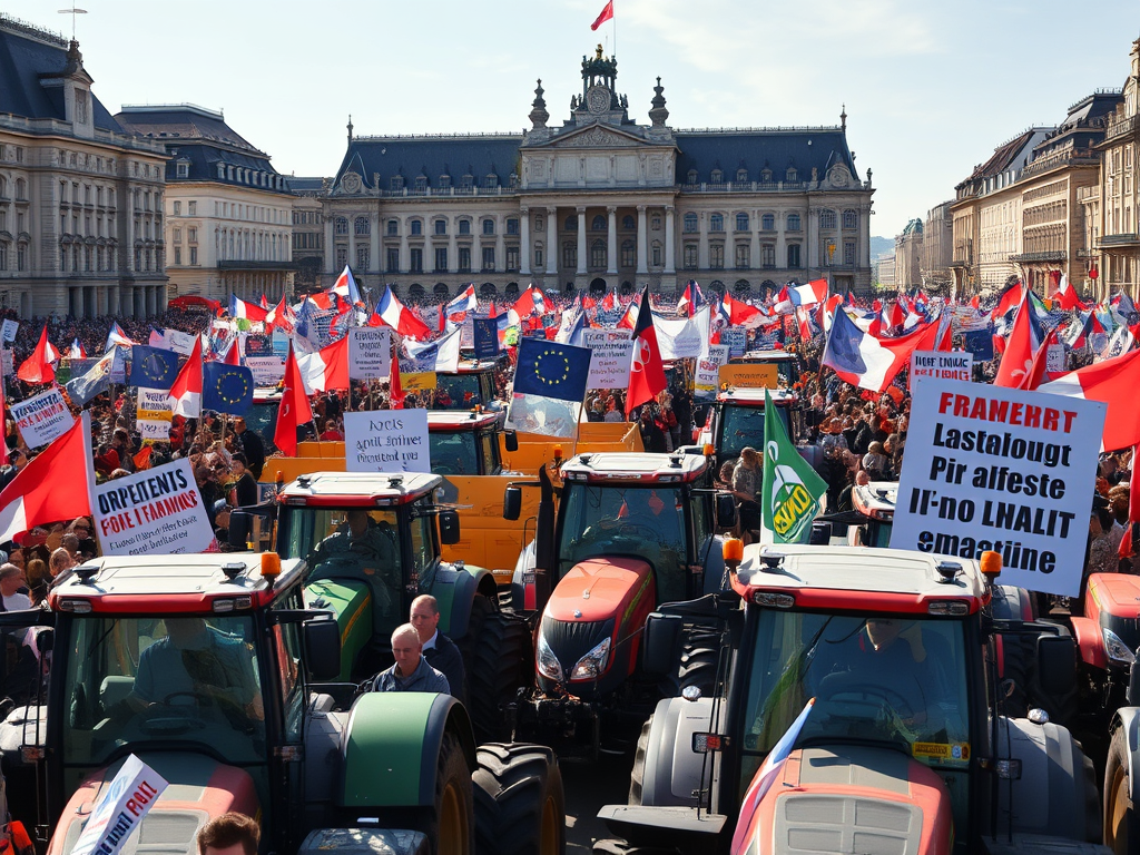 🇧🇪 🇪🇺 Mii de fermieri din Limburg și Europa protestează în Bruxelles: „Și consumatorul este amenințat”